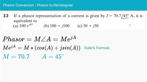Converting Current Phasor to Rectangular Form YouTube