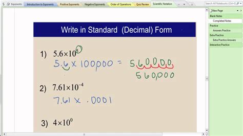 Converting Scientific Notation to Standard Form YouTube