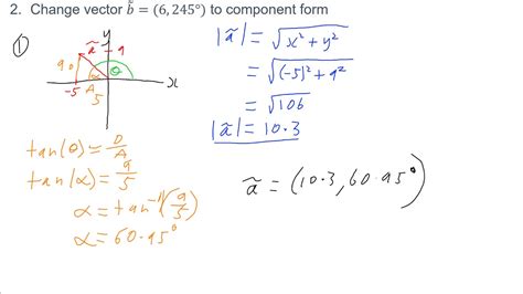 Converting Vectors between Polar and Component Form YouTube