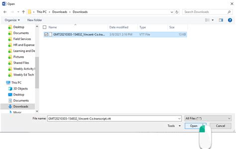 Converting an Zoom Audio Transcript File .vtt to a Word Document CCAC