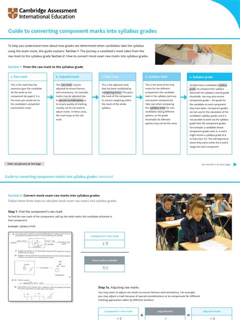 Converting component marks into syllabus grades