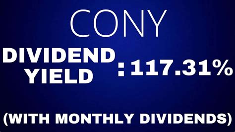 Cony stock dividend. Things To Know About Cony stock dividend. 