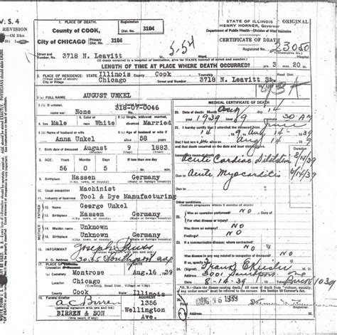 Cook county death records online free.  Index of deaths recorded at Cook County, Illi...