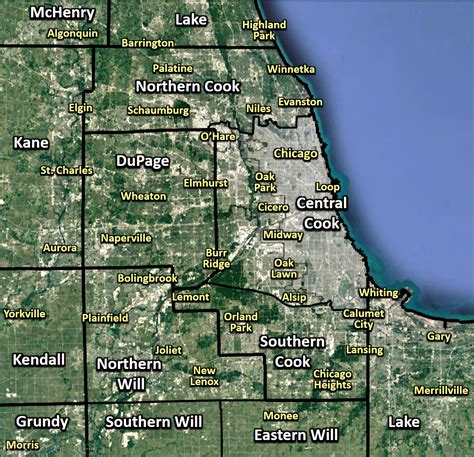 Cook County GIS Department map of municipal boundaries in Cook