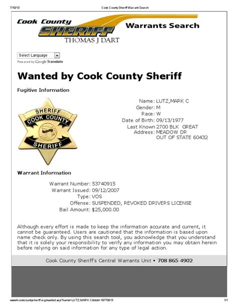 Cook county warrant search free. .  ...
