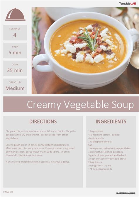 Cookbook Recipe Pages