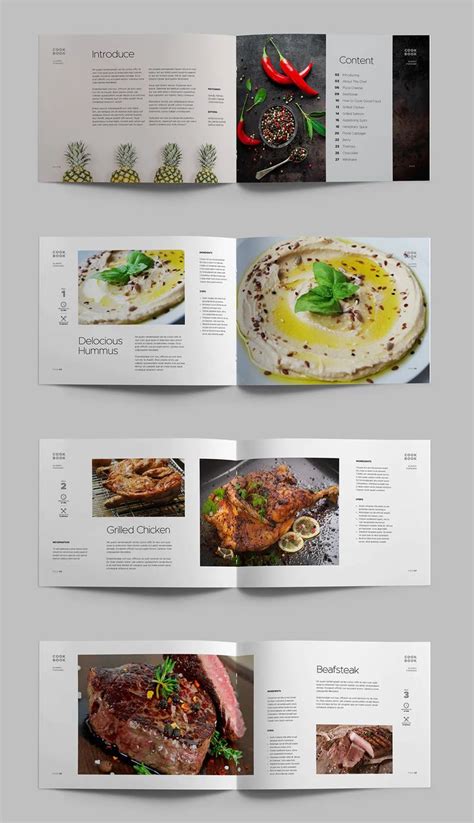 Cookbook Template InDesign INDD 28 unique pages Cookbook template