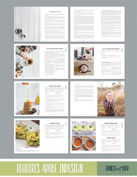 Cookbook and Recipe Template for Adobe InDesign Instant Printable