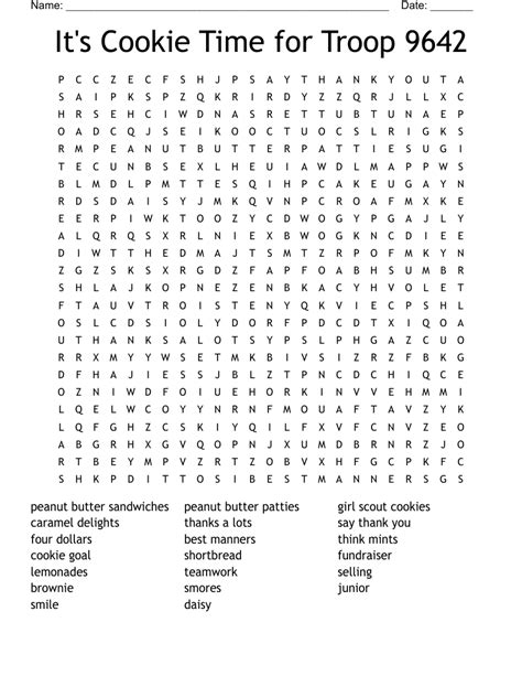 Cookie Time! Word Search WordMint