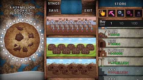 Features of Cookie Clicker. Play the game in