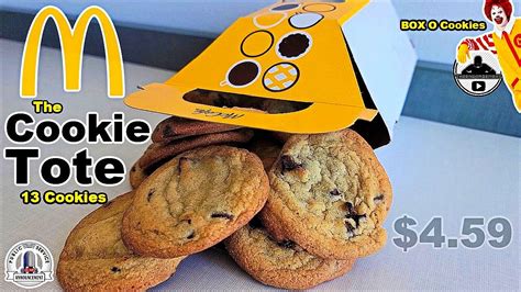 Cookie tote mcdonalds. Bacon, Egg and Cheese Biscuit $4.99. Bacon, Egg and Cheese Biscuit Meal $7.49. Bacon Egg and Cheese McGriddle $4.99. Bacon, Egg and Cheese McGriddle Meal $7.49. Family Breakfast Meal $15.49. 13 Chocolate Chip Cookie Tote $4.49. Includes 13 cookies. Fruit Punch Slushie $1.39+. Blue Raspberry Slushie Minute Maid $1.39+. 