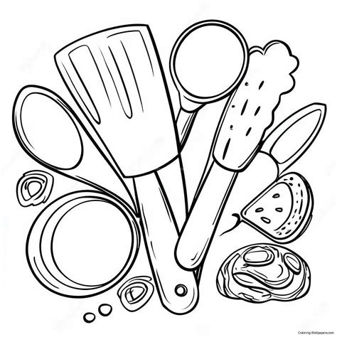 Cooking Utensils Coloring Pages