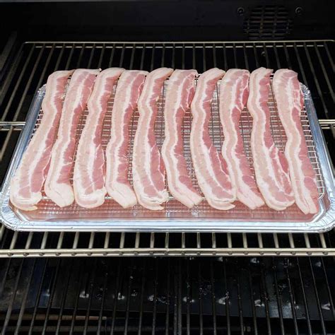 Cooking bacon in a smoker