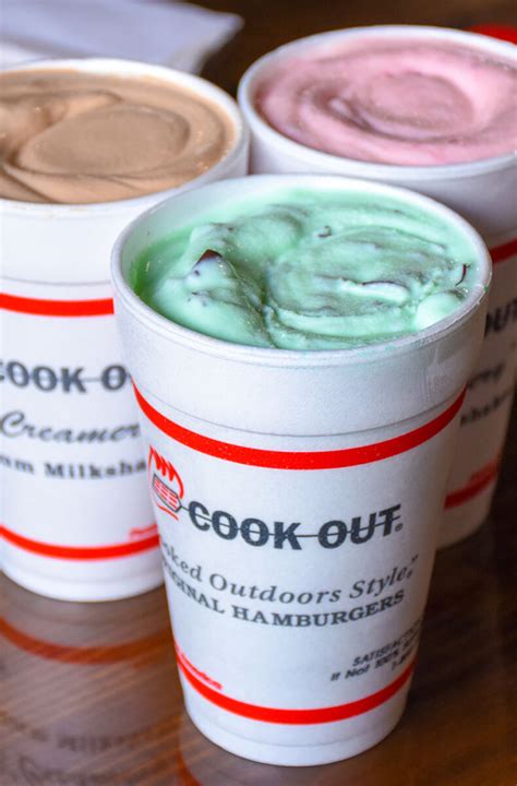 Cookout shakes. Cook Out began as a drive-thru burger joint back in the 1980s. It took seven whole years before the chain opened its first sit-in restaurant. To this day, many of its stores only serve customers by drive-thru. If you're fearful of long lines in the parking lot, don't worry — Cook Out has the operation down to a "T." 