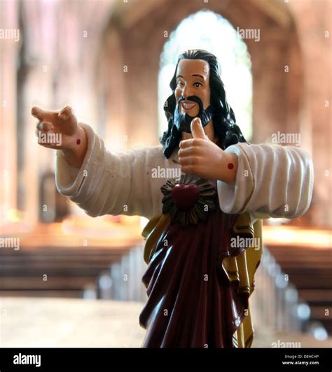 Cool Buddy Jesus Christ statue,in a catholic church,acceptable …