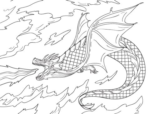 Cool Fire Dragon Coloring Pages