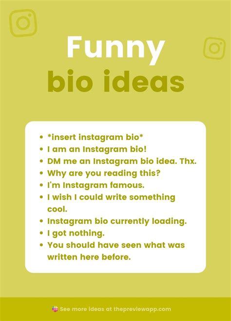 Cool bios. ⏳ Life is too short to be updating Instagram bios. ‍♂️ Living proof that nobody is perfect. Long story short, humanity is good for a laugh, if nothing else. Meh is the new normal. Memes were my thing even before they existed on Instagram. I can’t stay serious. Bio unavailable ️ Blablabla, follow me. Gifted napper, talker, and ice cream … 