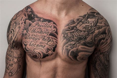 Cool chest tattoos. Winged Lion Chest Tattoo. Winged Lions are mythical creatures that hold deep meaning of wisdom and represent the value of justice. In this chest tattoo, the winged lion is pouncing and showing some feral intentions. An overall solid piece of ink done by the legend in the making from Taiwan, Jimmy Shy. IG: jimmyshy. 