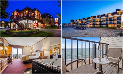 Cool hotels in michigan. Right in Saugatuck is the 4-star Wickwood Inn, a romantic bed and breakfast in Michigan with a SPA! Each of the 11 rooms feature a unique theme, including Santorini, a vineyard, uptown, and Picasso. Enjoy plush bedding, rich decor, soaker tubs and sitting areas. Plus, luxurious bathrobes. 