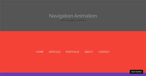 Cool navbar animation Codesandbox