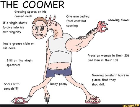 Specifically, Coomer is an intentionally poorly drawn computer image of a mans face with a scraggly, light-brown beard and hair, wrinkly forehead, red eyes, and menacing but realistic-looking grin. . Coomerparth