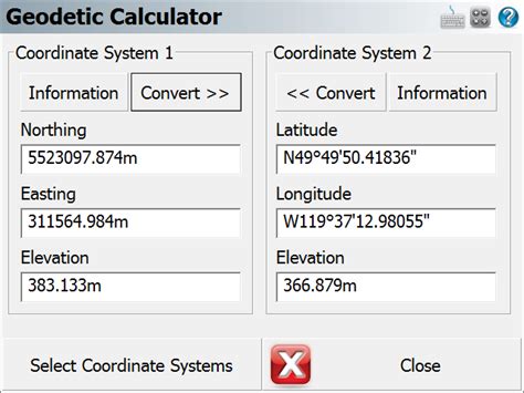 Coordinate projection calculator.  To copy the coordinates, click on the lat...