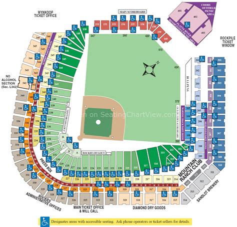 Coors stadium seating chart. Tickets. The Rooftop is open to all Coors Field ticketed guests. Standing room tickets for The Rooftop are available for purchase starting at $17, which includes $6 in concession and/or merchandise credit. The Rooftop is a standing room area, however for some games general admission seating in sections U310-314 may become available on a first ... 