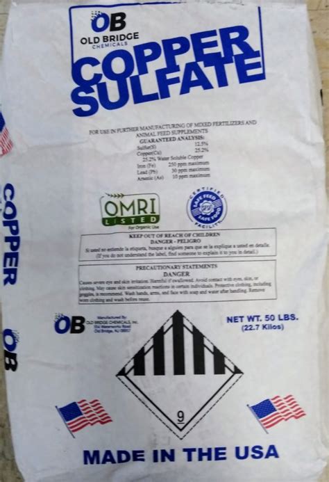 Copper Sulfate 50 LB - Huber