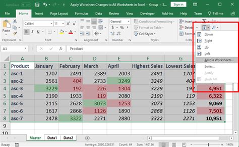 Copy Data or Formatting to Multiple Worksheets in Excel