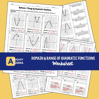 Copy Of Quadratic Domain And Range Student Version Lessons Tes Teach