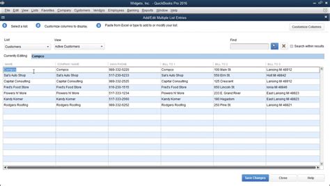 Copy and Paste List Data from Excel into QuickBooks Pro