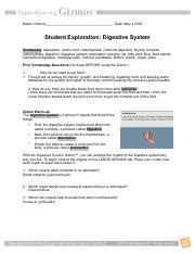 Copy of 6.4.2 Digestive System Gizmo Name Date 422 Student