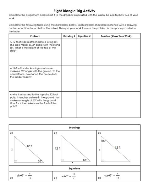 Copy of Main Assignment Right Triangle Trig Activity Right Triangle