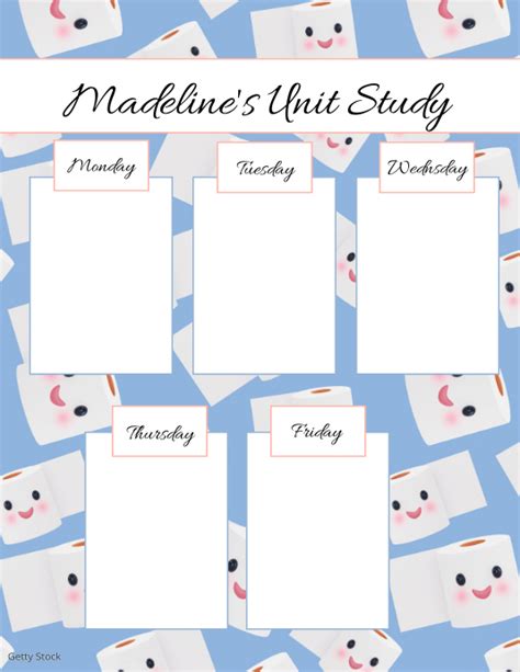 Copy of Unit Study Lesson Plan Cute Pattern PosterMyWall