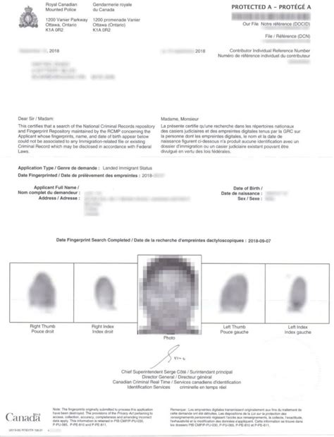 Copy of police report rcmp.  Canadian Criminal Real Time Identification Servi...