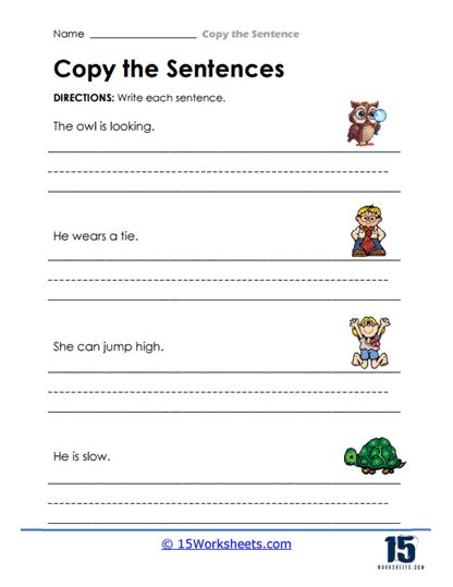 Copy the Sentence Worksheets 15 Worksheets com Worksheets Library