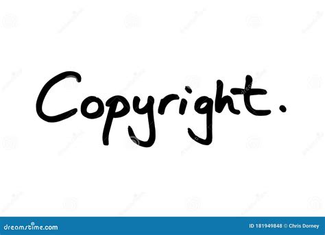 Copyright Handwriting image