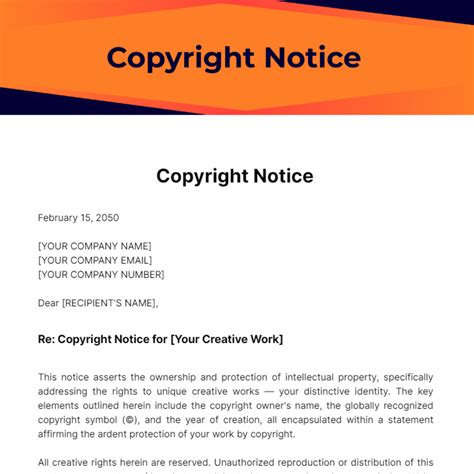 Copyright Notice Template