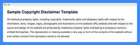 Copyright disclaimer text sample.  A copyright disclaimer asserts your l...