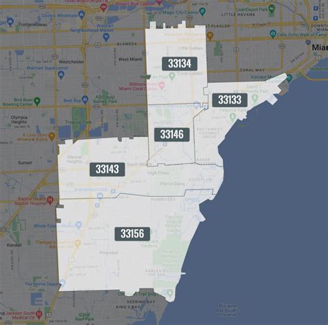 Coral Gables Zip Code Map Zip Code Map