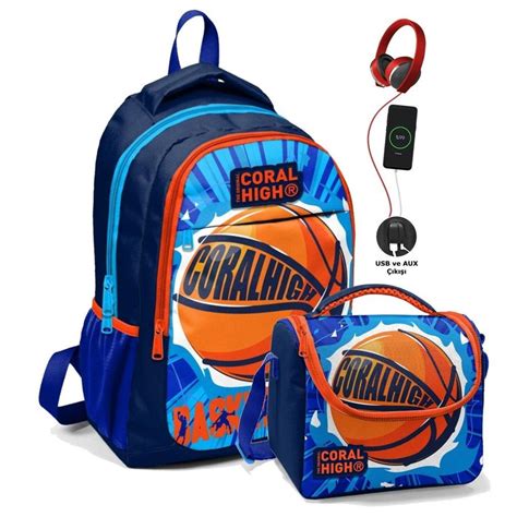 Coral High Basketbol Erkek Çocuk İlköğretim Okul Sırt Çantası .