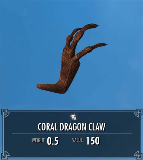 Coral dragon claw. These totems are found around Skyrim and brought back to the Underforge as part of the quest Totems of Hircine. These Totems of Hircine are small golden objects which are used to worship Hircine. Aela of the Companions seeks these Totems so that she may show proper reverence. There are three Totems that may be found: Totem of the Hunt, a thigh … 