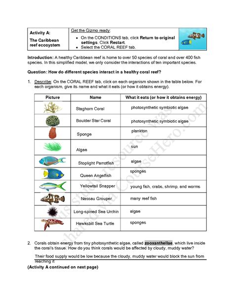 Student Exploration Coral Reefs 1 Abiotic Factors - Displaying top 4 worksheets found for this concept.. Some of the worksheets for this concept are Gizmo student exploration circuits answer key pdf, Impact of climate change on hawaiian monk seals activity 2, Student exploration stoichiometry gizmo answer key pdf, Animal adaptations.. 