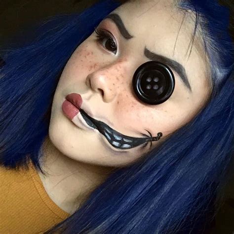 Coraline makeup. The Coraline makeup tutorial has already shown you how to make all the props to save money instead of buying all pre-made costume items.. Creative Makeup (@_mariaa.elenaa_): "Coralline Halloween Makeup 💙🪡⚫️ #coraline #coralinemovie #coralineedit #coralinecosplay #othermother #coralinemakeup #othermothermakeup … 