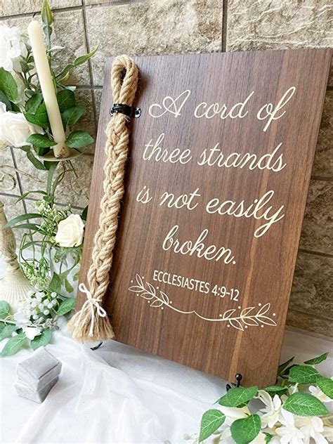 Cord of three strands wedding scripture.  The Bride and Groom have decided to per...