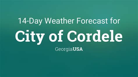 Check out the Cordele, GA MinuteCast forecast. Providing you with a hyper-localized, minute-by-minute forecast for the next four hours. . 