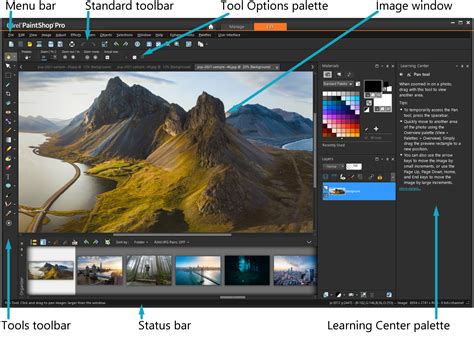 Corel PaintShop Pro Help Using toolbars