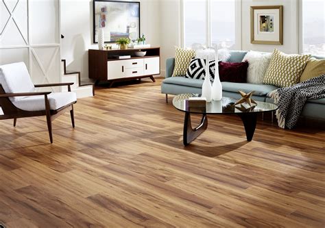 CoreLuxe XD 5mm w/pad Sheffield Oak Rigid Vinyl Plank Waterproof Flooring 6.81 in. Wide x 51 in. Long, $3.59/sqft. This stylish, neutral look blends a modern gray shade with mild brown warmth. Sheffield Oak's realistic natural wood grain captures real-oak feel with fine grain waves and knotting. Wide planks and a wire brushed, low-gloss .... 