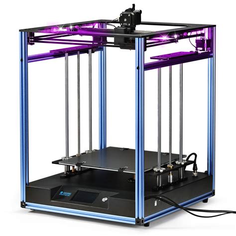 Corexy printer. The SolidCore CoreXY design has the motor and idler parts assemble to the inside corners of the frame. This mechanical arrangement is better for adding an enclosure and scaling up the 3d printer size to a larger build area. Minimizing design constraints of overall 3d printer length and width makes the machine completely scalable and customizable. 