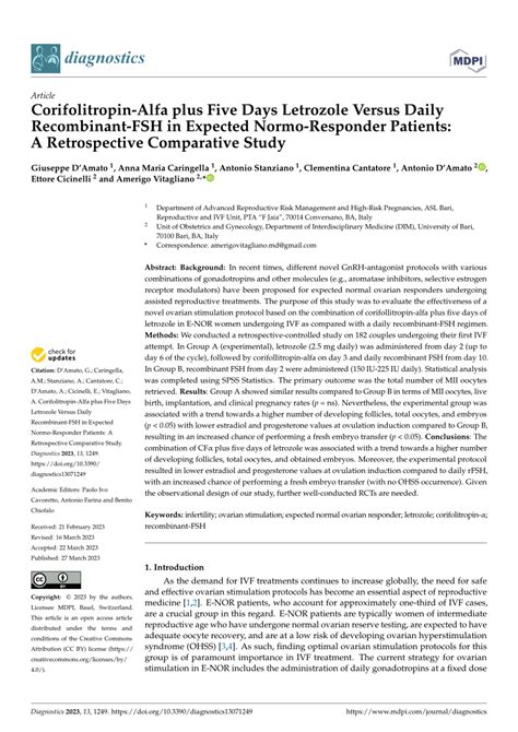 Corifolitropin-Alfa plus Five Days Letrozole Versus Daily ... - PubMed